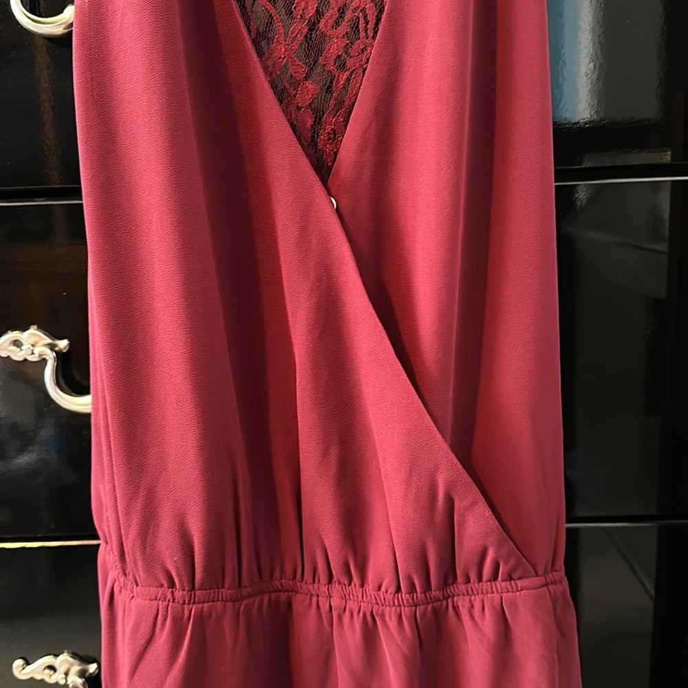 Lace Razor Back Red/Maroon Dress - Picture 4 of 5
